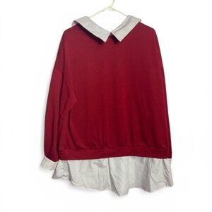 Oversized Shirt Dress Size Medium Red and White